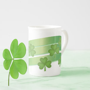 Shamrock Stripes Bone China Mug