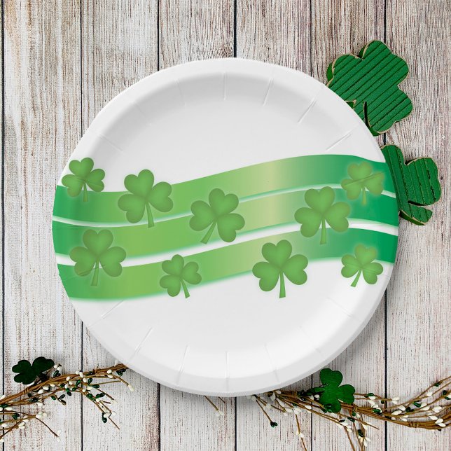 Shamrock Stripes Paper Plates (Creator Uploaded)