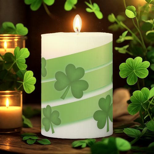 Shamrock Stripes Pillar Candle