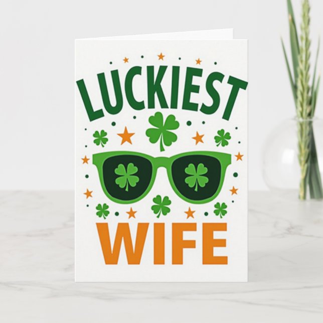 Shamrock Sunglasses Wife Card (Front)