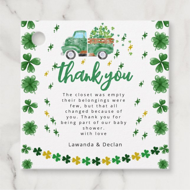 Shamrock | Thank you Favor Tags (Front)