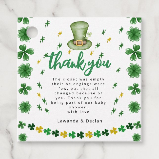 Shamrock | Thank you Favor Tags (Front)