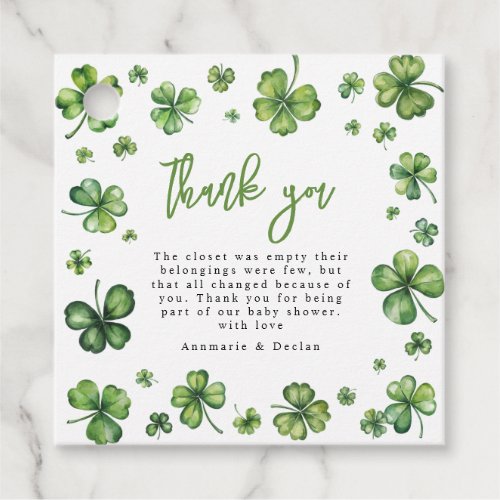 Shamrock  Thank you Favor Tags
