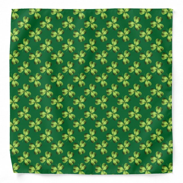 Shamrock Three Leaf Clover Graphic Bandana (Front)