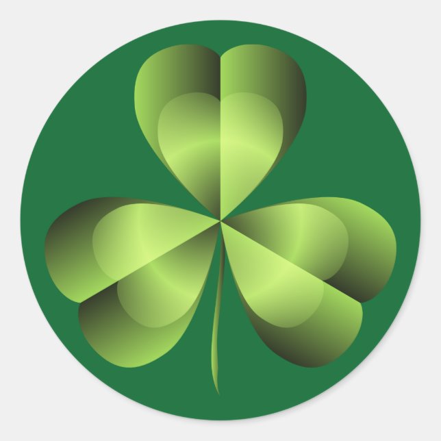 Shamrock Three Leaf Clover Graphic Classic Round Sticker (Front)
