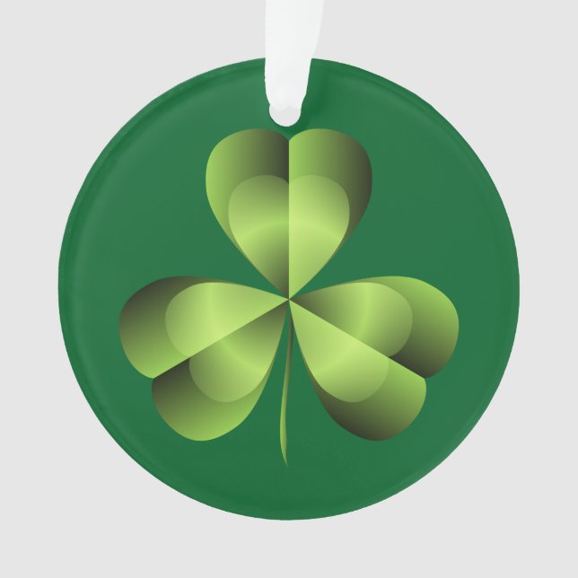 Shamrock Three Leaf Clover Graphic Ornament (Front)
