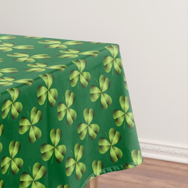 Shamrock Three Leaf Clover Graphic Tablecloth (In Situ)