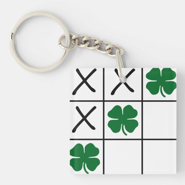 Shamrock Tic Tac Toe Keychain (Front)