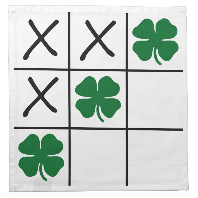 Shamrock Tic Tac Toe Napkin (Front)