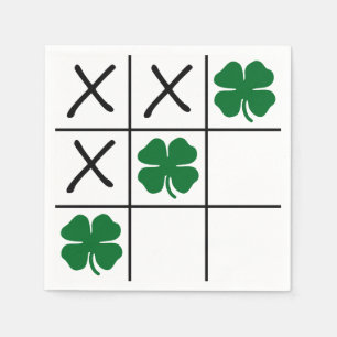 Shamrock Tic Tac Toe Paper Napkins