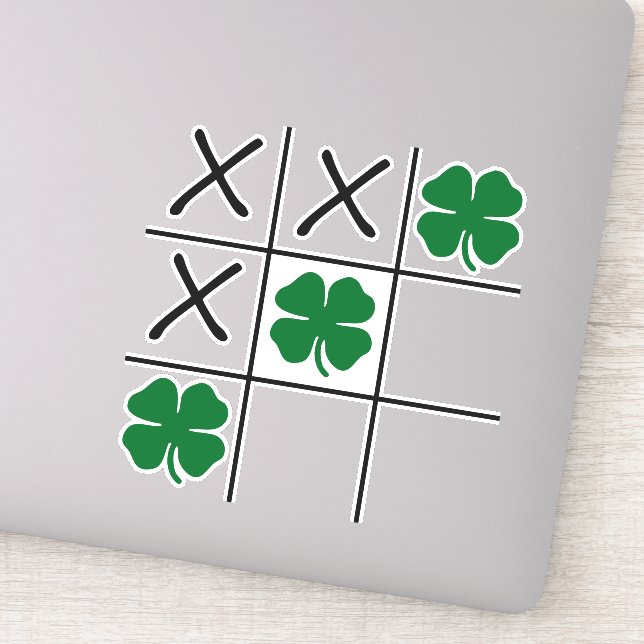 Shamrock Tic Tac Toe Sticker (Detail)