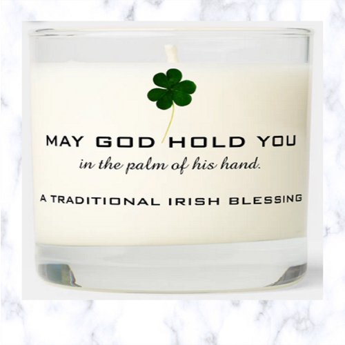 Shamrock Traditional Irish Blessing  Scented Candle
