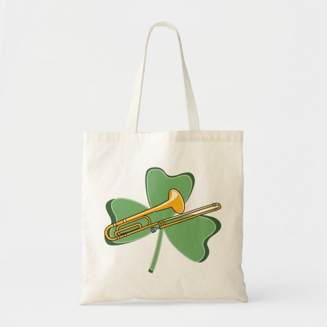 Shamrock Trombone Tote Bag (Front)