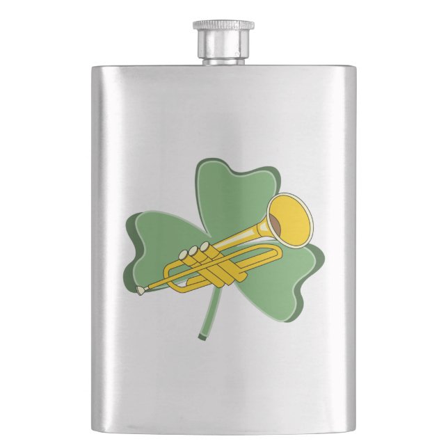 Shamrock Trumpet Flask (Front)