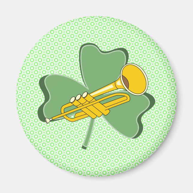 Shamrock Trumpet Magnet (Front)