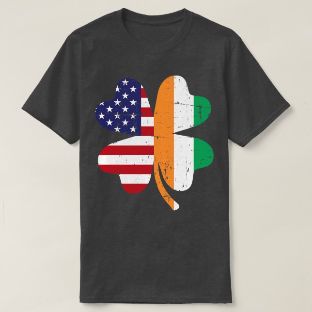Shamrock USA Ireland St Patricks day T-Shirt (Design Front)