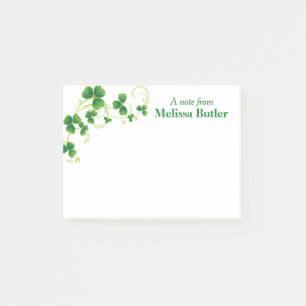 Shamrock Vines Personalized Post-it Notes