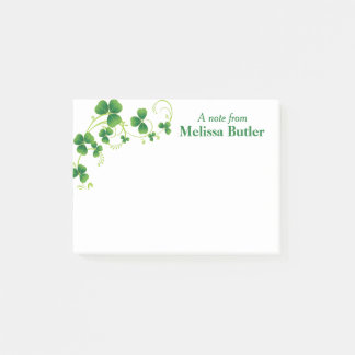 Shamrock Vines Personalized Post-it Notes