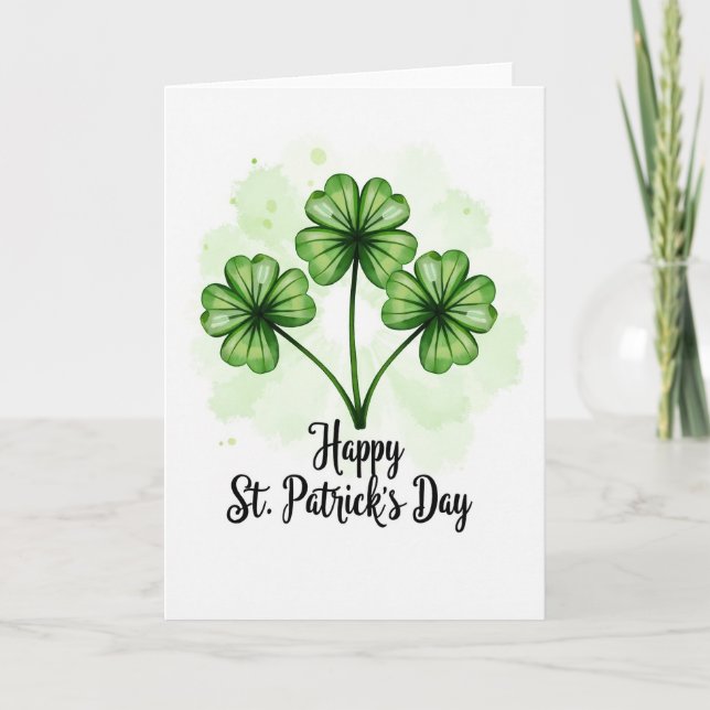 Shamrock Watercolor Card (Front)