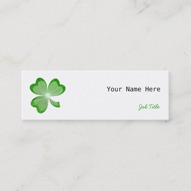 Shamrock White business card side skinny (Front)