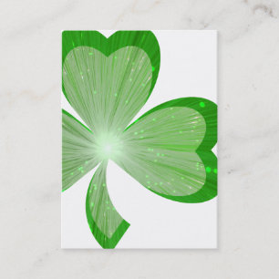 Shamrock White Large business card green chubby