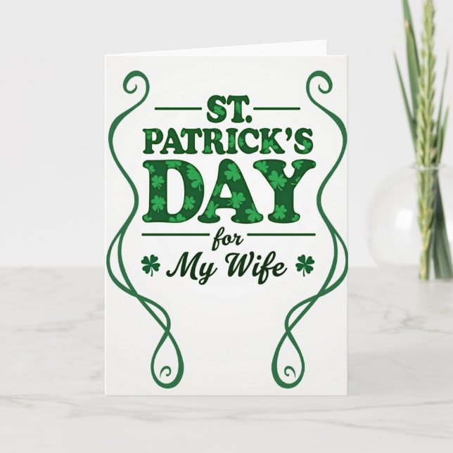 Shamrock Wife St Patricks Day Card (Front)