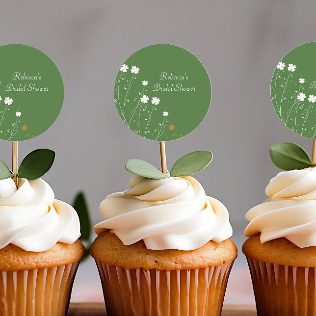Shamrock Wildflowers Bridal Shower Favor Classic Round Sticker (Shamrock bridal shower favor stickers)