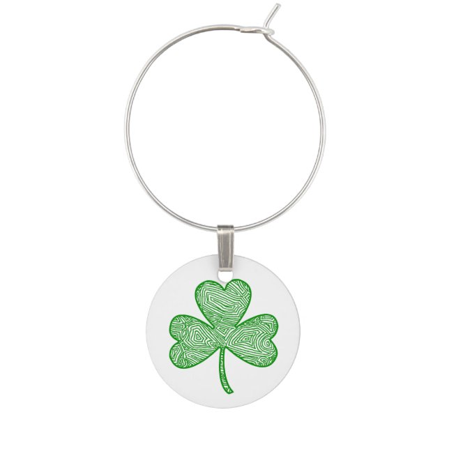 Shamrock Wine Glass Charm (Front)