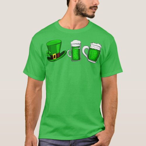 Shamrock Wine Glasses Happy St Patricks Day Men Wo T_Shirt