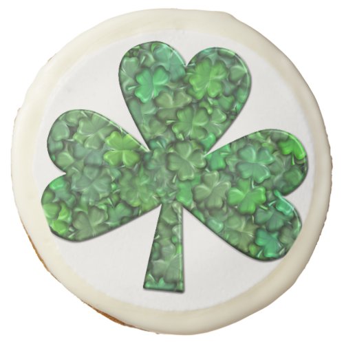 Shamrock with Clovers Inside Sugar Cookie