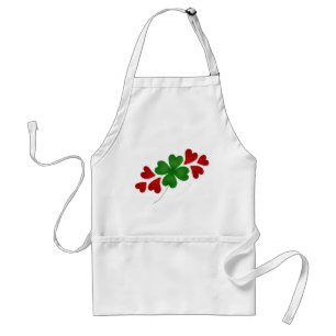 Shamrock with hearts adult apron