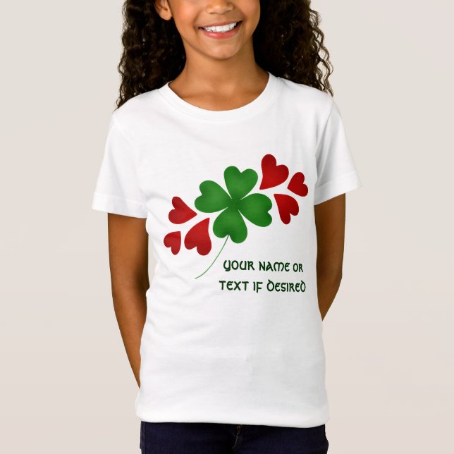 Shamrock with hearts kids T-Shirt (Front)