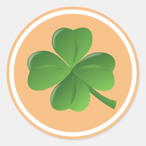 Shamrock With Orange Background Irish  Classic Round Sticker