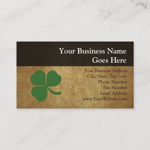 Shamrock with Vintage Gold Business Cards