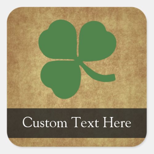 Shamrock with Vintage Gold Square Sticker