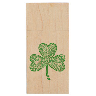 Shamrock Wood Flash Drive