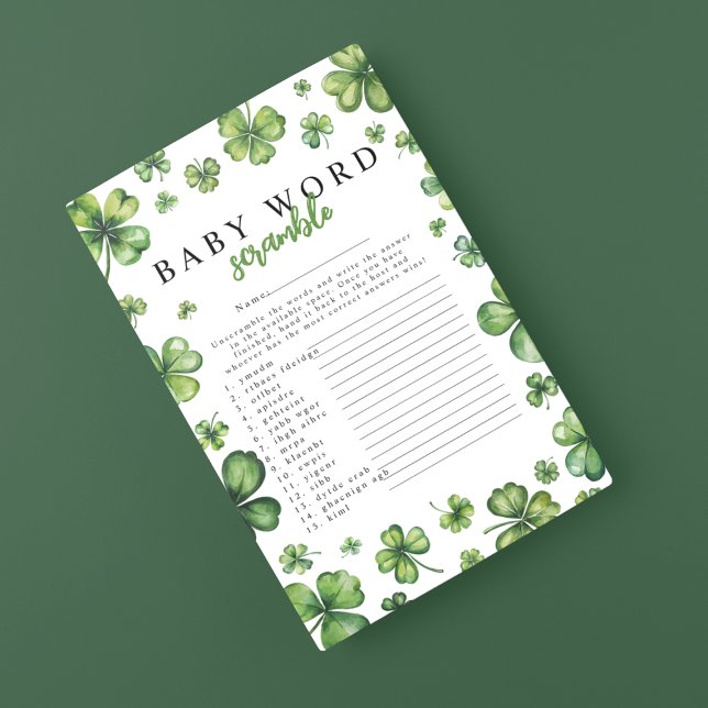 Shamrock 'Word Scramble' Baby Shower Game (Creator Uploaded)