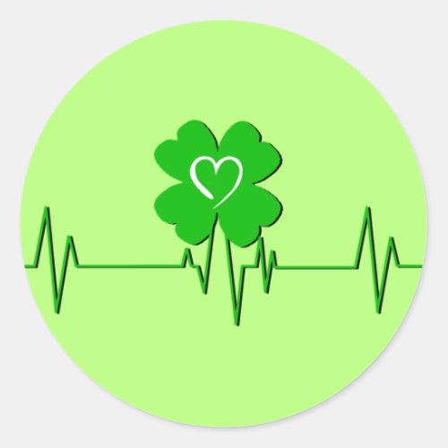 Shamrock Your Heart Happy Saint Patricks Day Classic Round Sticker