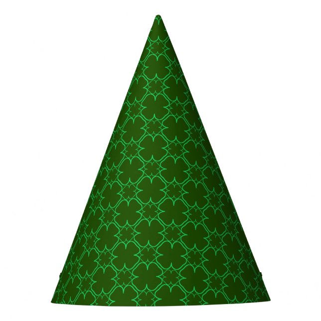 Shamrocked Saint Patrick's Day Clover Patterned Party Hat (Front)