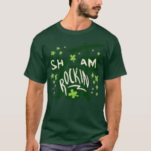 Shamrockin Drums Irish Rock St Patricks Day Drumm T-Shirt