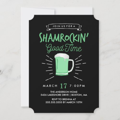 Shamrockin Good Time St Patricks Day Invite