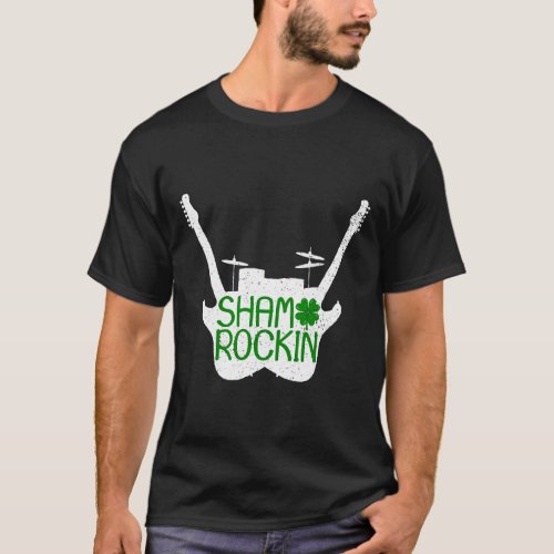 Shamrockin Guitar Funny Gift St Patricks Day T_Shirt