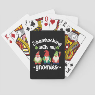 Shamrocking With My Gnomies Funny St Patrick's Day Poker Cards