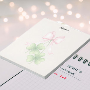 Shamrocks and bow notepad