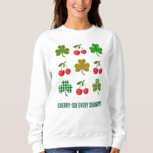 SHAMROCKS AND CHERRIES Coquette St Patricks Day Sweatshirt