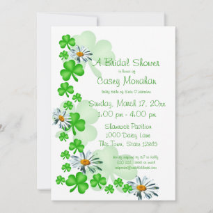 Shamrocks and Daisies Bridal Shower Invitation