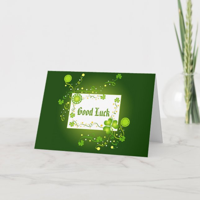 Shamrocks and Good Luck - Card (Front)