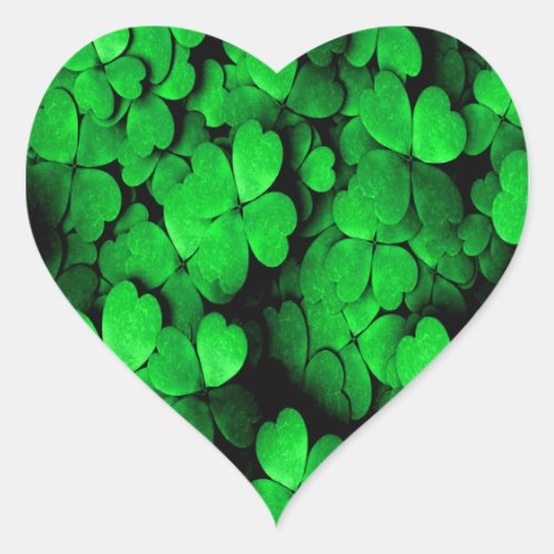 Shamrocks and Hearts Saint Patricks Day Green Heart Sticker