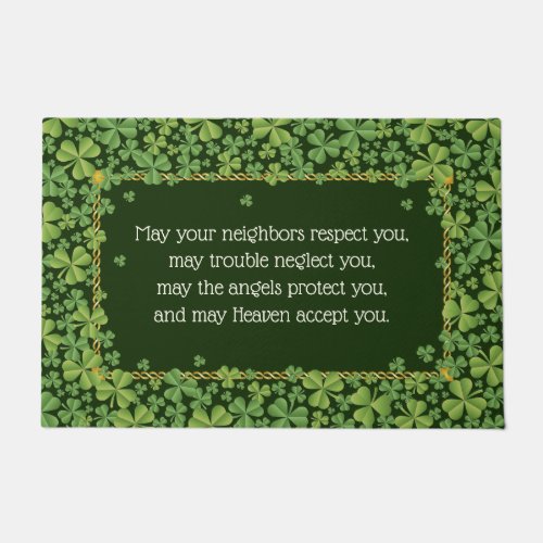 Shamrocks and Irish Blessing 3 Doormat