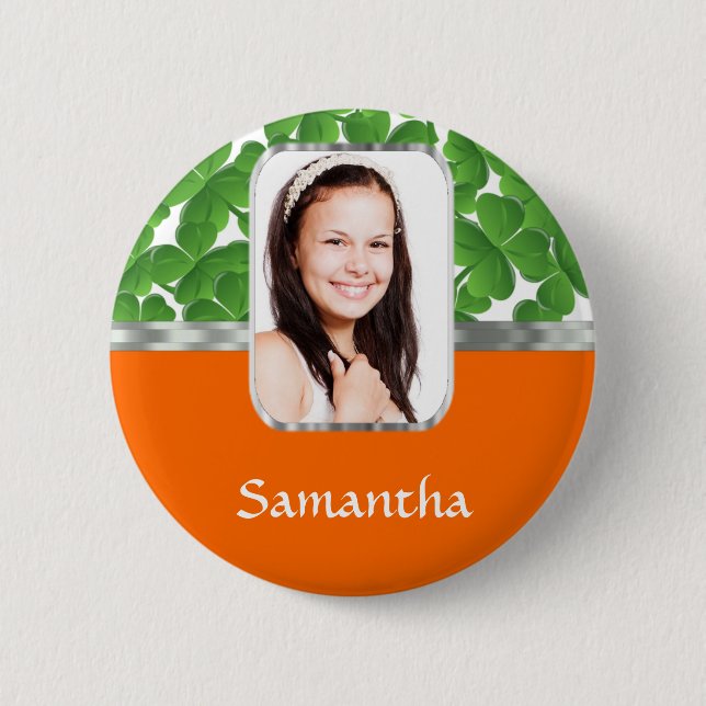Shamrocks and orange button (Front)
